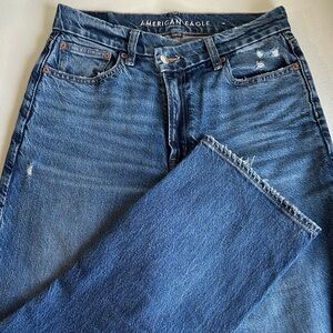 American Eagle Outfitters Women's Blue Straight Leg Jeans